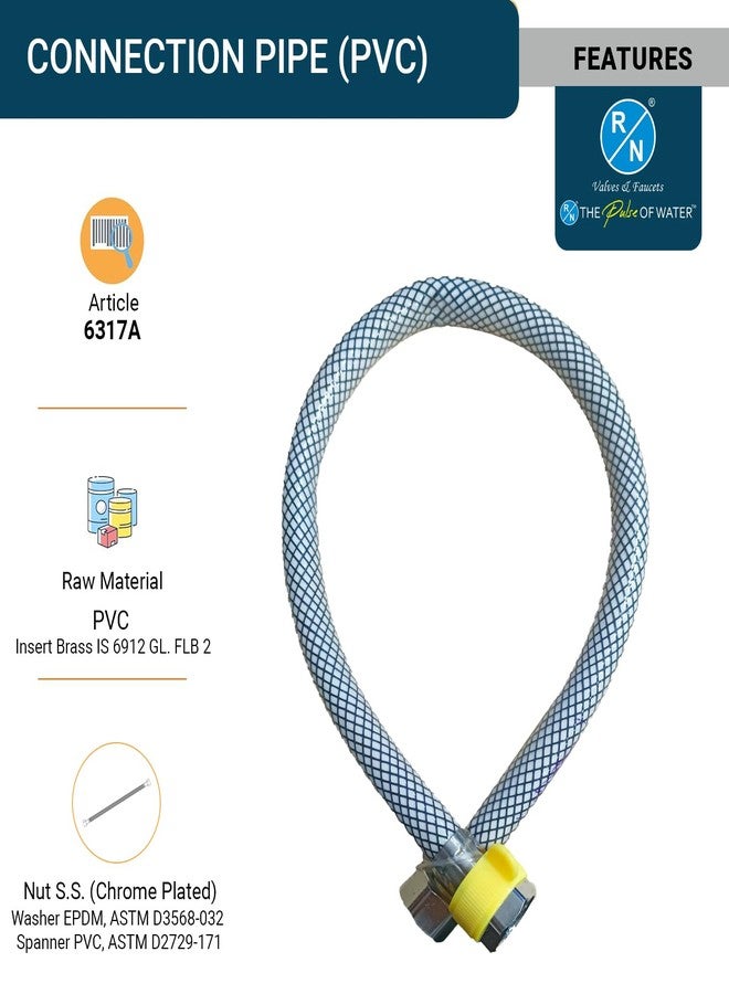 R. N. RN PVC Connection Pipe for Geyser, Wash Basin and Toilet Seat Flush with Spanner, Length 22 inch_RN6317AP22 (Pack of 2) - Image 3
